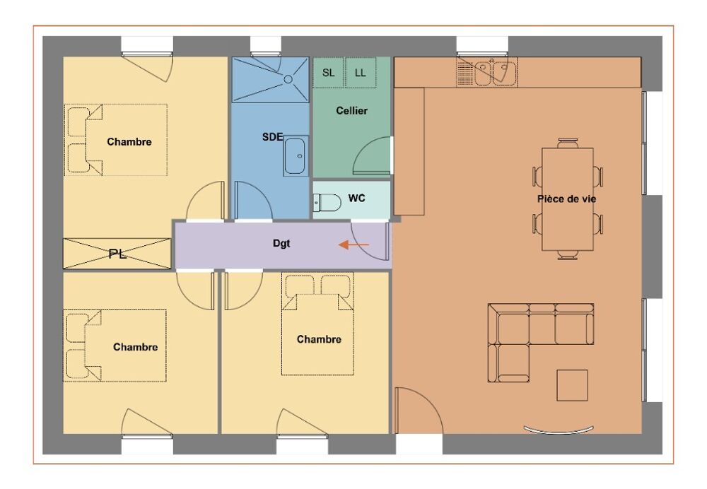 MAISON À CONSTRUIRE DE 80 M² IDÉALEMENT SITUÉE À CUGAND,....