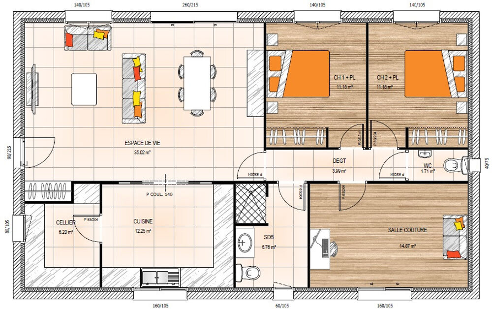 vente Maison - 5 pièce(s) - 100 m² Rablay-sur-Layon (49750)