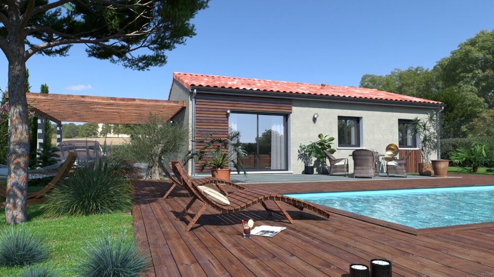 Ce plan présente une maison de plain-pied de 75 m², conç....