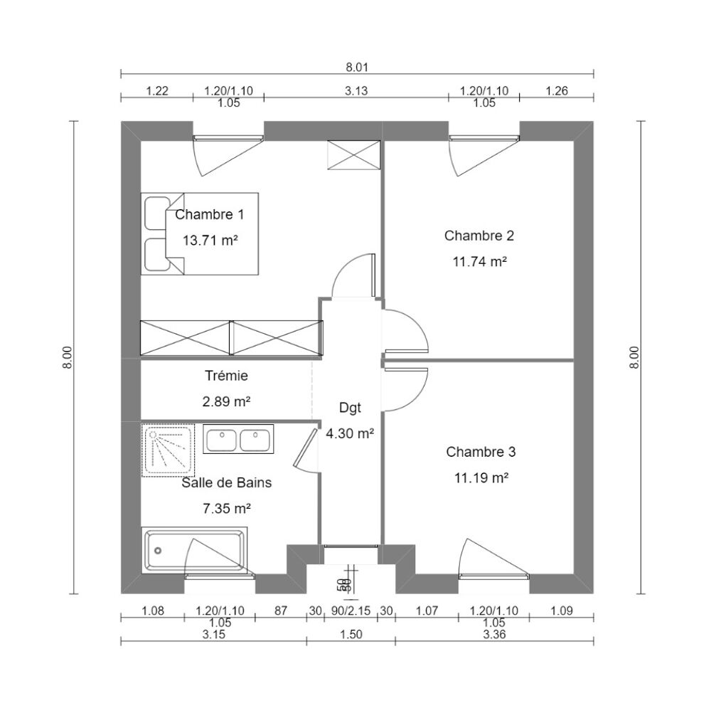 vente Maison - 5 pièce(s) - 100 m² Bertry (59980)