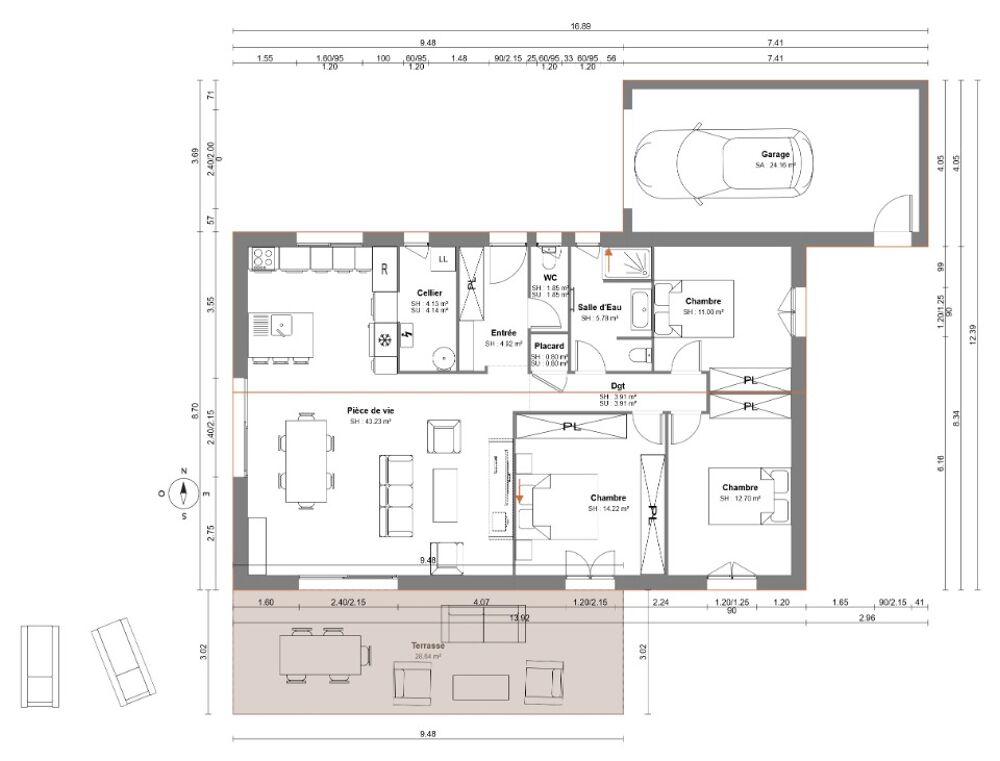 vente Maison - 5 pièce(s) - 90 m² Sénas (13560)