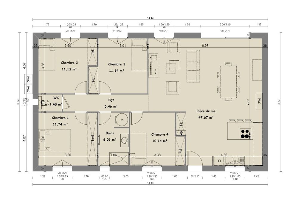 MAISON 5 PIÈCES NEUVE A CONSTRUIRE A BRUE-AURIAC <BR....