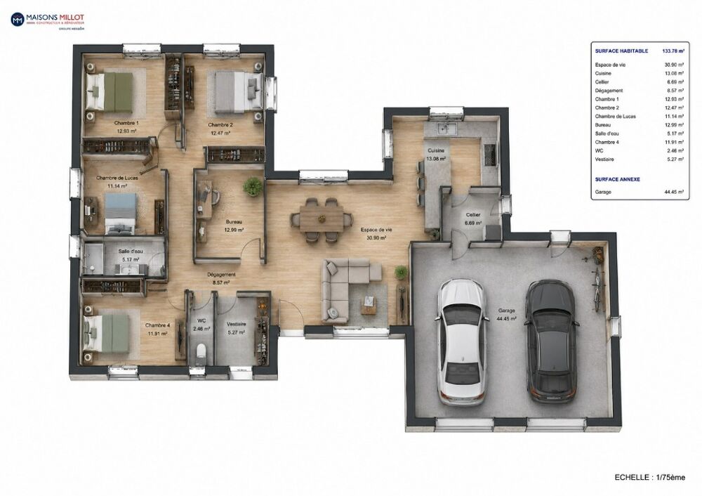 vente Maison - 5 pièce(s) - 133 m² Saint-Laurent-sur-Gorre (87310)