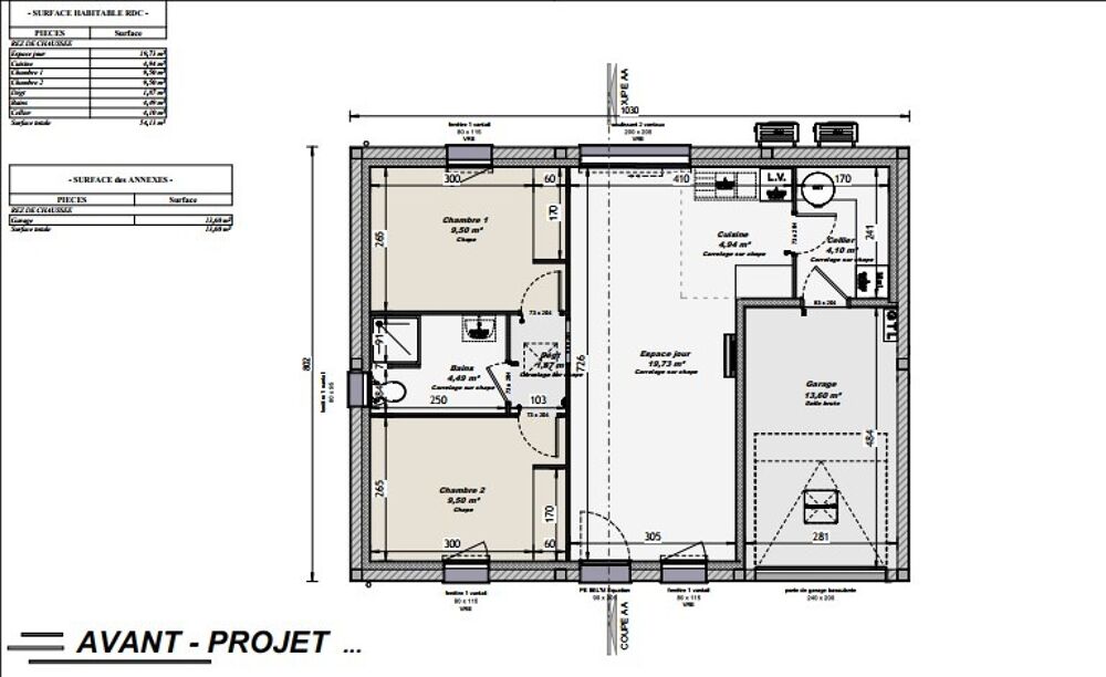 vente Maison - 3 pi�ce(s) - 55 m� Gu�c�lard (72230)