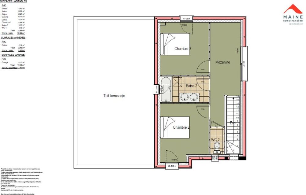 vente Maison - 5 pi�ce(s) - 113 m� Teloch� (72220)