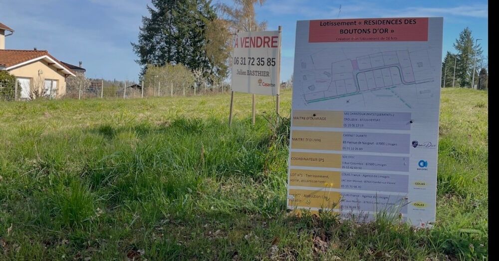 vente Terrain - 1180 m² Feytiat (87220)