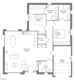  Maison 3 pices 100 m Neuill-pont-pierre