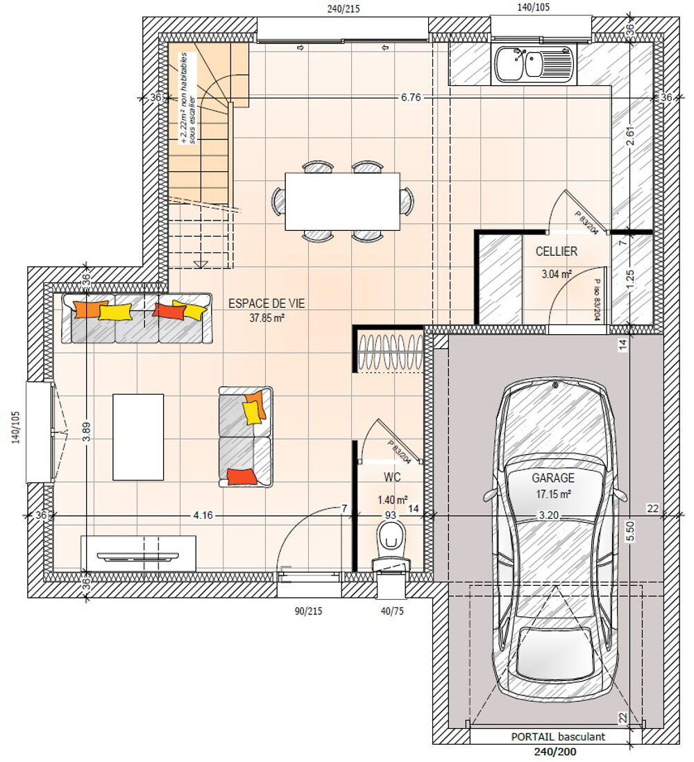 vente Maison - 5 pièce(s) - 87 m² Lézigné (49430)
