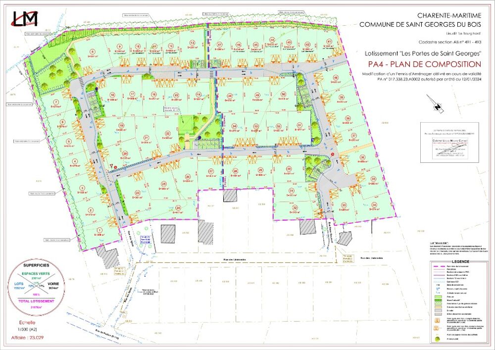 vente Terrain - 202 m² Saint-Georges-du-Bois (17700)