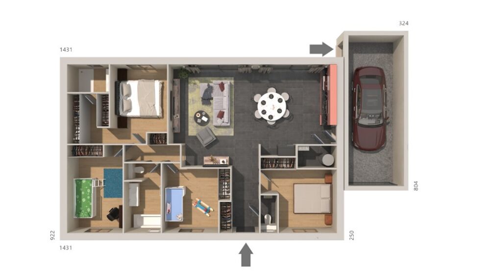 Maison ANAIS de 110 m² proposée ici sur 527 m² de terrai....