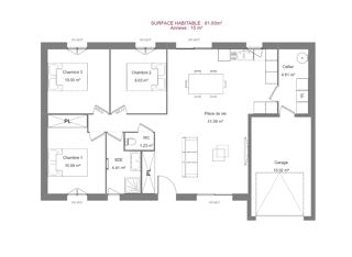  Maison 4 pi�ces 81 m� Neuill�-pont-pierre