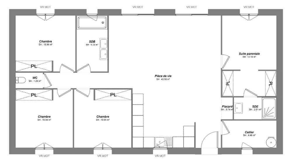 Voici une belle maison à construire de 101m², comprenant....