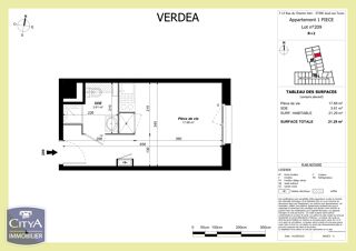  Appartement � vendre 1 pi�ce 21 m�