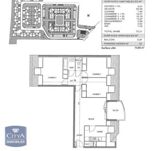  Appartement � vendre 4 pi�ces 72 m�