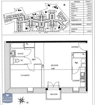  Appartement � vendre 2 pi�ces 49 m�