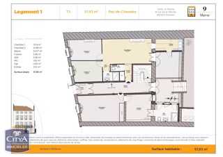  Appartement à vendre 3 pièces 58 m²