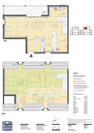  Appartement � vendre 3 pi�ces 94 m�