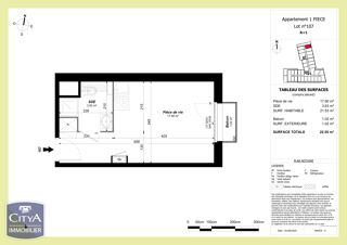  Appartement � vendre 1 pi�ce 22 m�