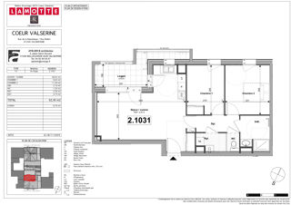  Appartement � vendre 3 pi�ces 62 m�