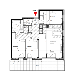  Appartement  vendre 4 pices 84 m