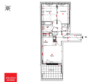  Appartement  vendre 3 pices 66 m