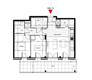  Appartement  vendre 3 pices 66 m