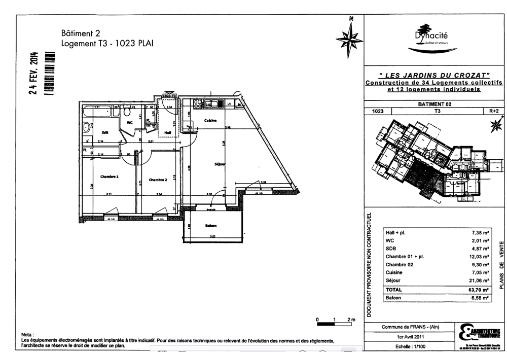 Location Appartement Appartement 3 pièces 64m2 Frans