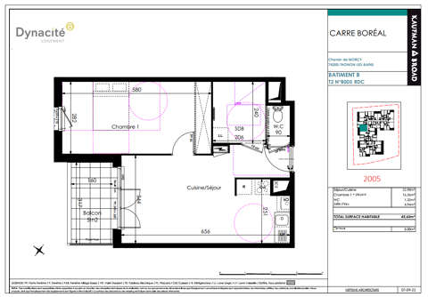  Appartement � louer 2 pi�ces 45 m�