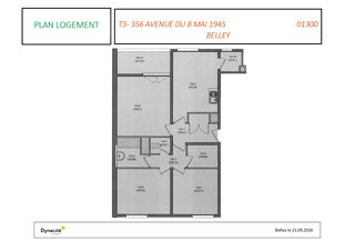  Appartement à louer 3 pièces 64 m²