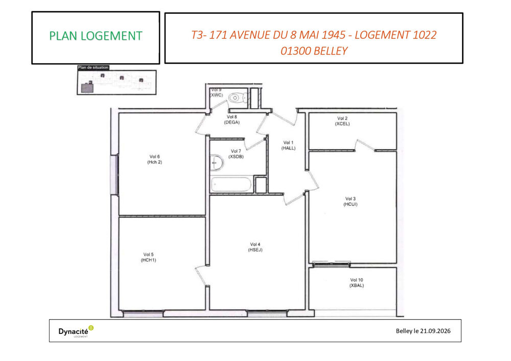APPARTEMENT - T3 - 59m2