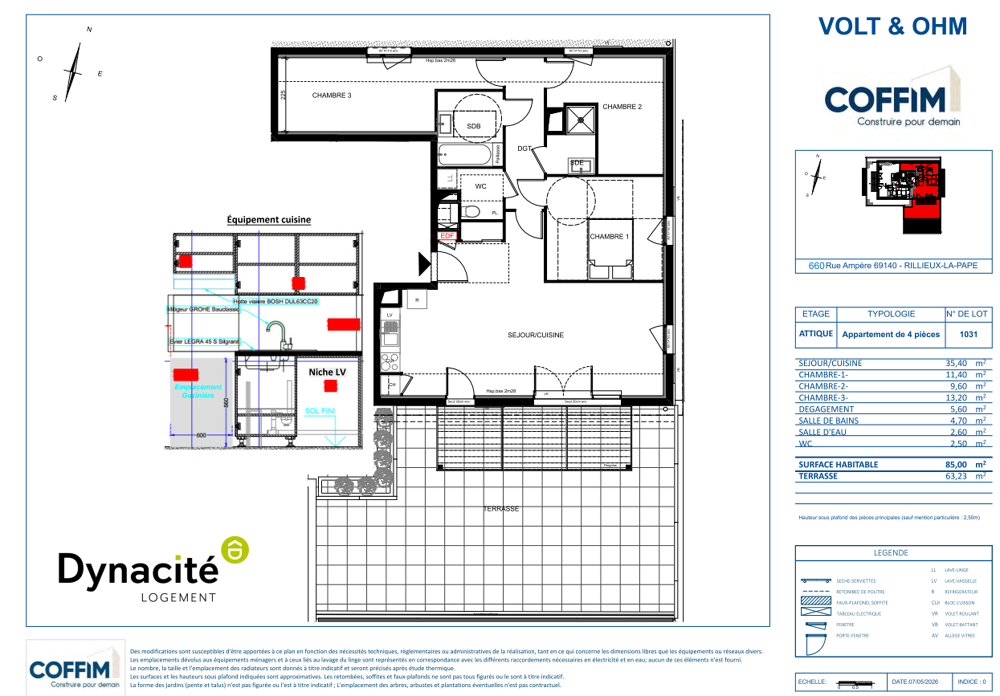 location Appartement - 4 pièce(s) - 85 m² Rillieux-la-Pape (69140)