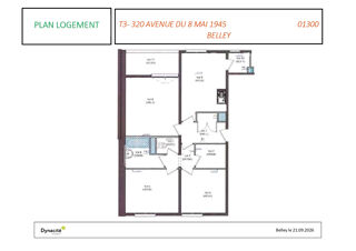  Appartement à louer 3 pièces 63 m²