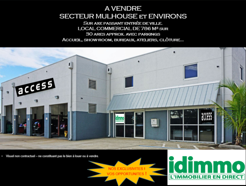 LOCAL COMMERCIAL avec ateliers et show-room de 786 M2 sur 30 ares approx.avec parkings 1039500 68200 Mulhouse