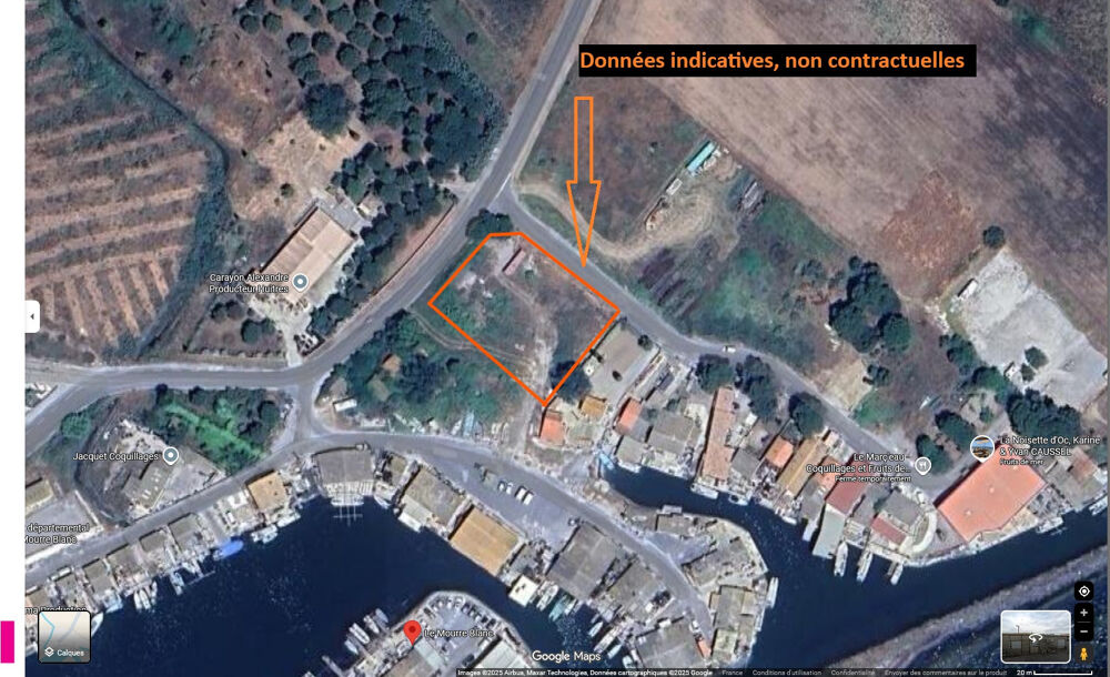 Vente Terrain Mèze secteur Mourre-Blanc, zonage ACO, parcelle de 2215 m2 Meze