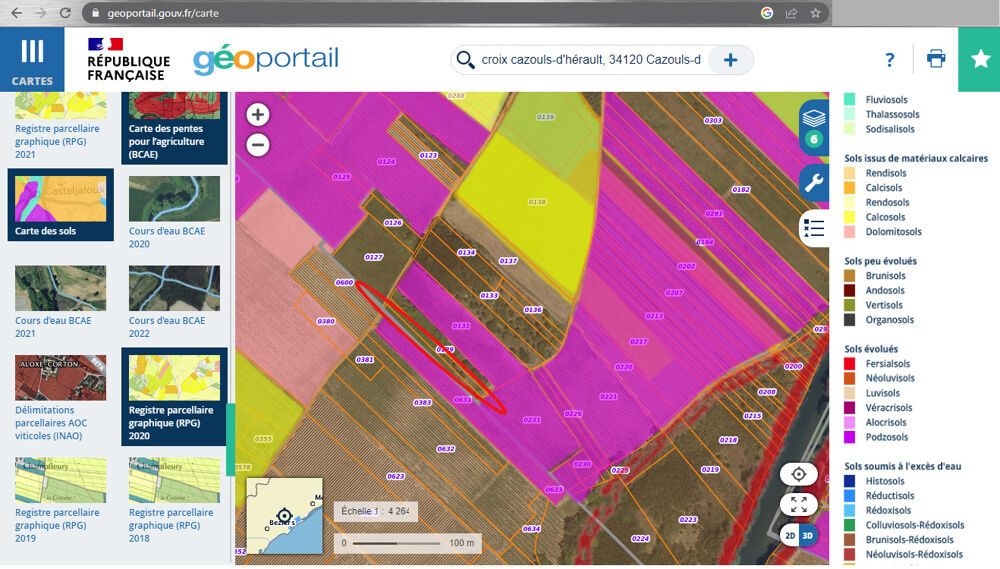 Vente Terrain Cazouls d'Hérault, parcelles agricoles Cazouls d herault