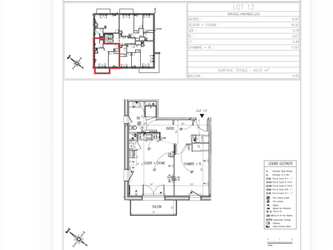  Appartement � louer 2 pi�ces 42 m�