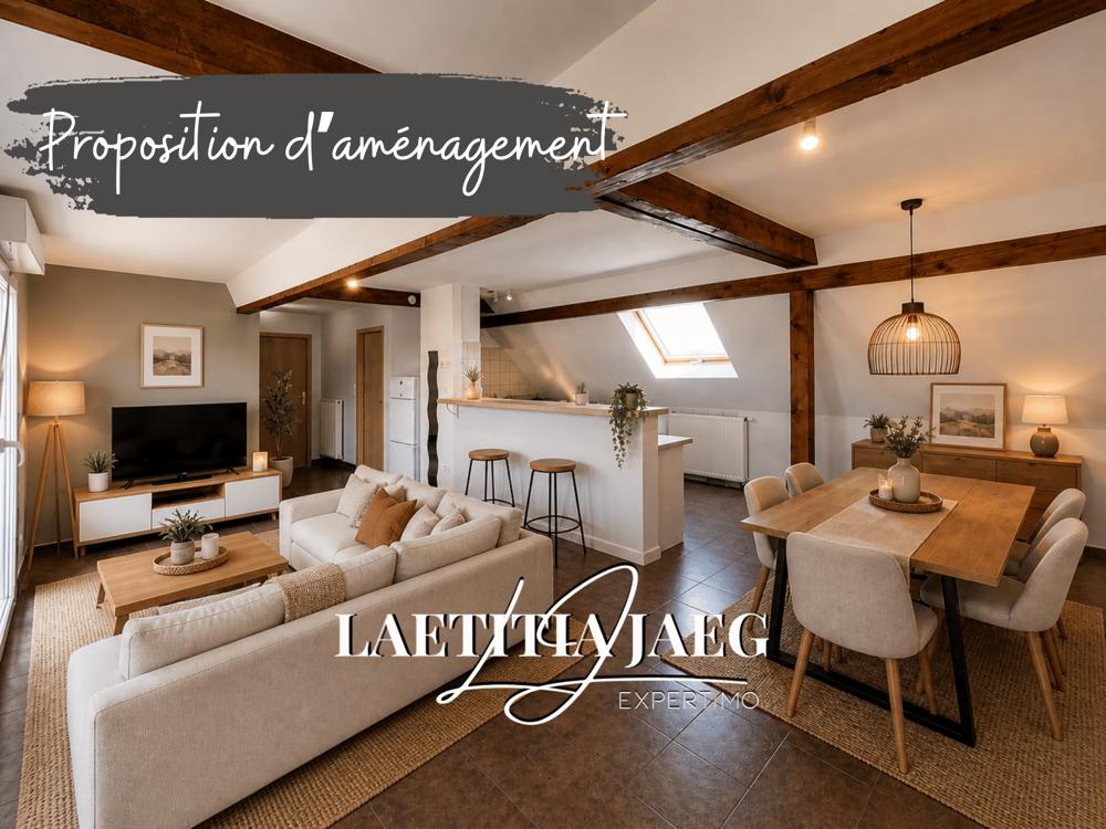 3 PIÈCES 74 m2 HABITABLES / 100 m2 AU SOL BALCON PARKING DERNIER ÉTAGE FEGERSHEIM