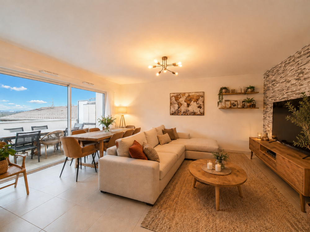Attique T3 75 m2 dernier étage avec terrasse, cave et garages possibles Annecy Minoterie
