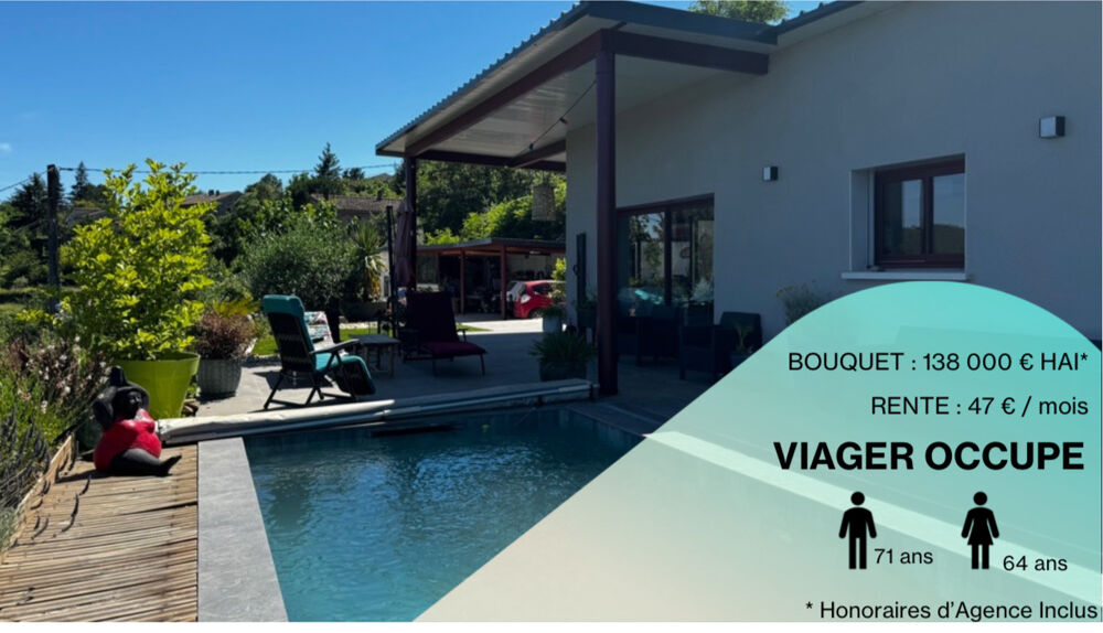 Vente Remise/Grange Atypique Plain-pied Contemporain avec Terrasses, Piscine et Vue… Joyeuse