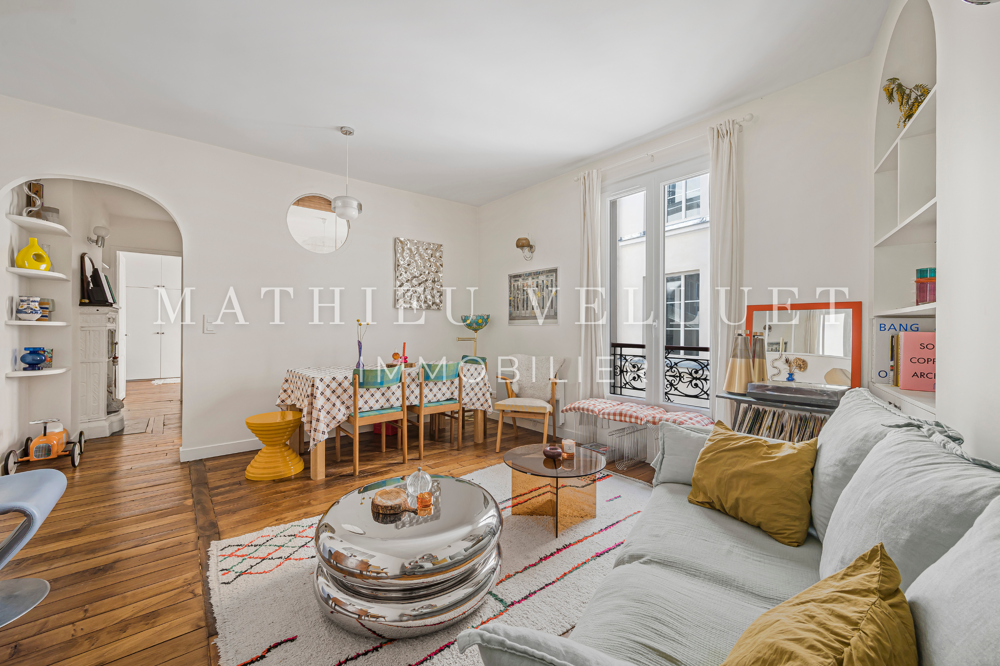 Vente Appartement Paris 18ème - Custine / bas Montmartre, T3 lumineux et rénové de 62,40 m2 Carrez, ascenseur, calme sur cour Paris 18