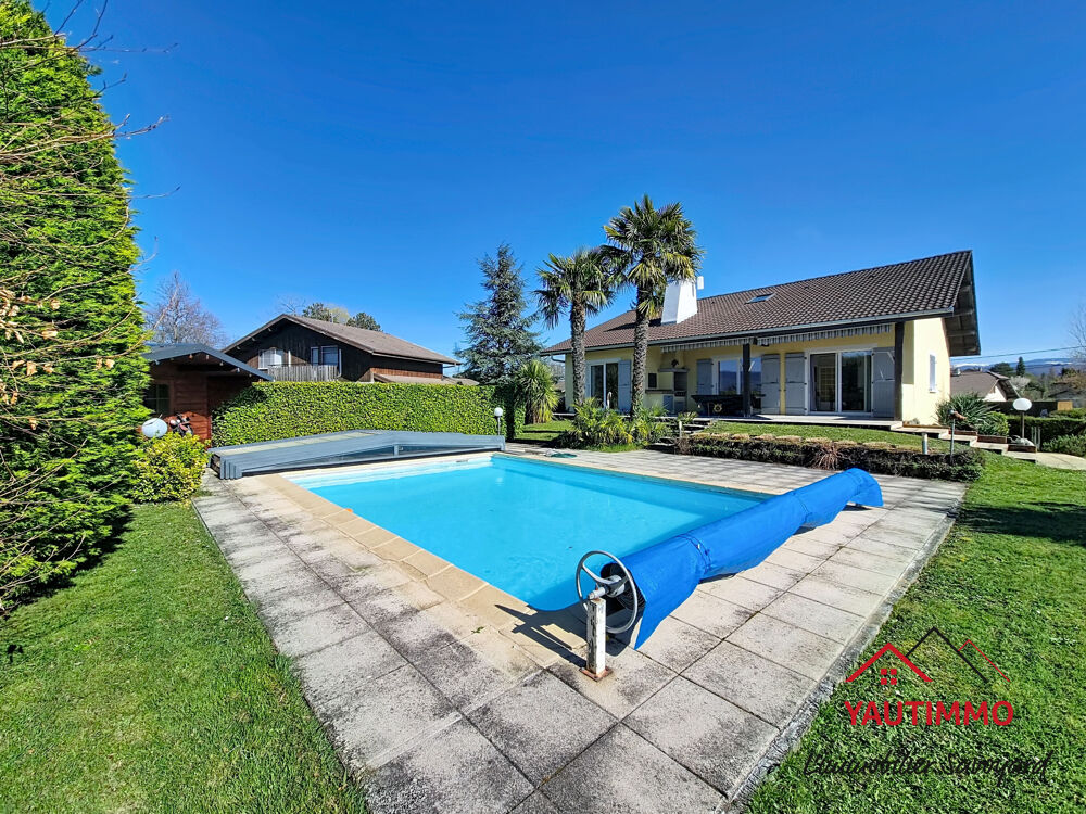 Maison familiale 5 chambres avec piscine et terrain arboré à Messery, proche lac Léman