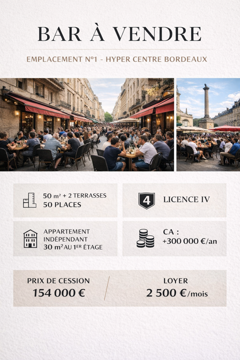 BAR   EMPLACEMENT No1   HYPER CENTRE BORDEAUX 154000 33000 Bordeaux