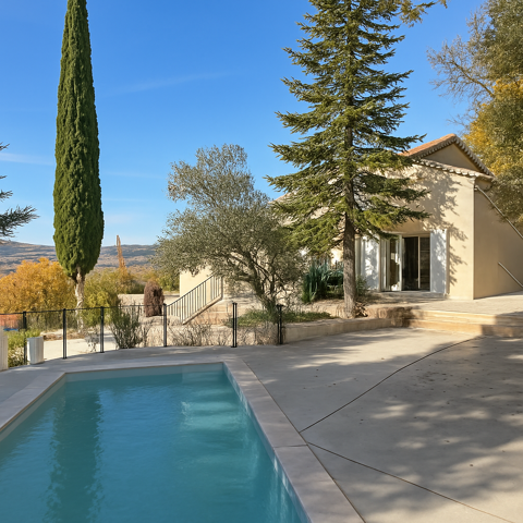   S�guret - Maison r�nov�e, 109 m2, vue remarquable, piscine et prestations soign�es Maison - 5 pi�ce(s) - 109 m�