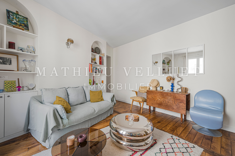Vente Appartement Paris 18ème - Custine / bas Montmartre, T3 lumineux et rénové de 62,40 m2 Carrez, ascenseur, calme sur cour Paris 18
