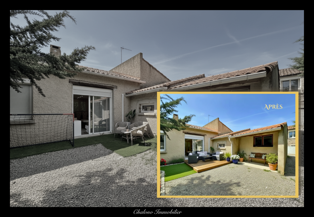 DEPT 34, AGDE. MAISON PLAIN-PIED 95 M2 - 3 CHAMBRES + BUREAU - IMPASSE - CALME TOTAL - FORT POTENTIEL