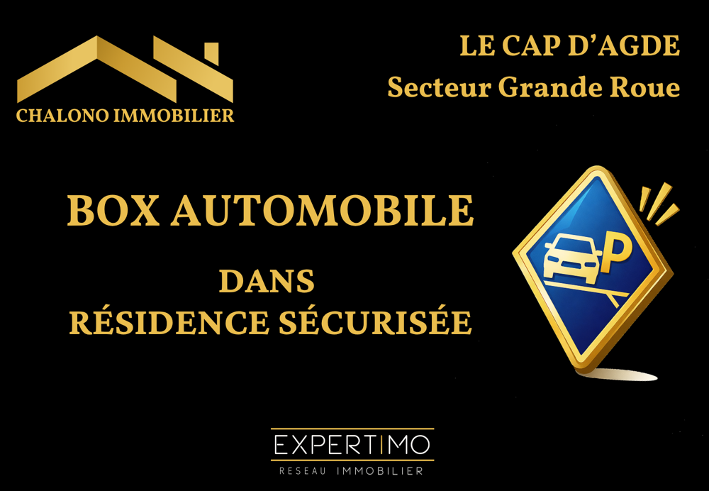 Vente Parking/Garage DEPT 34 - LE CAP D'AGDE, CENTRE-PORT. GARAGE DANS RESIDENCE SECURISEE Agde
