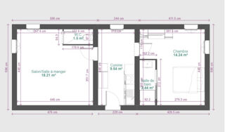  Appartement � vendre 3 pi�ces 46 m�