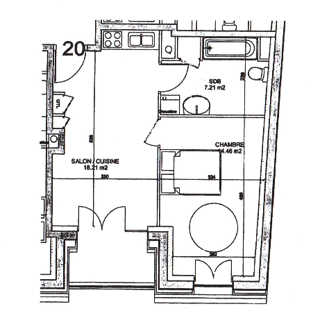  Appartement � vendre 2 pi�ces 39 m�