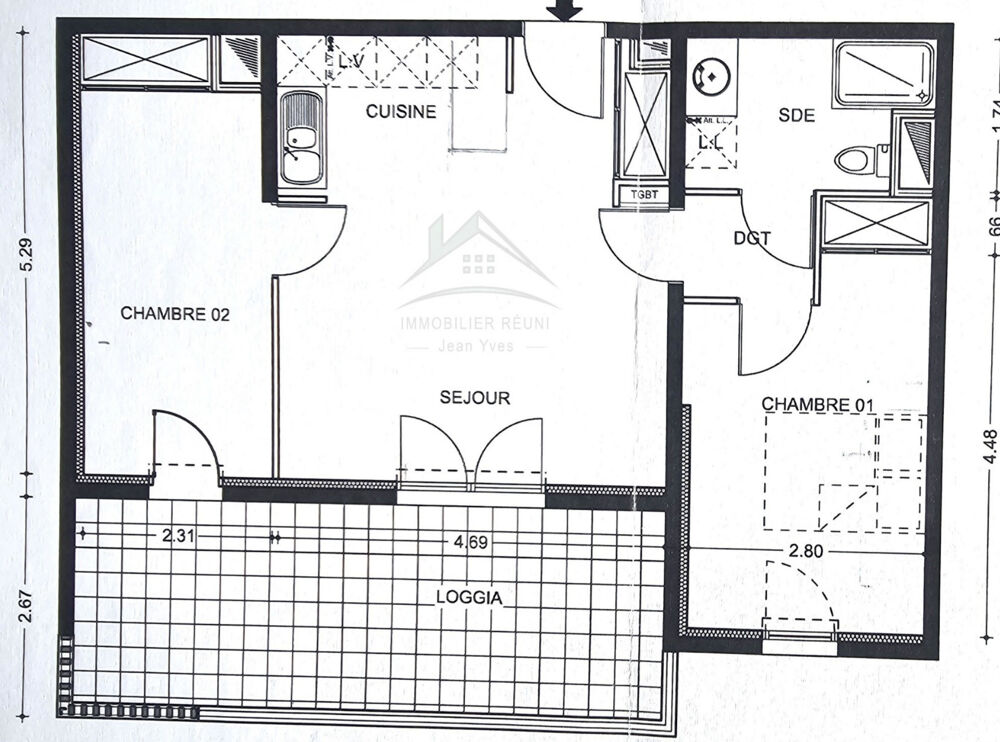 APPARTEMENT 3 PIECES DE STANDING AVEC GRANDE TERRASSE