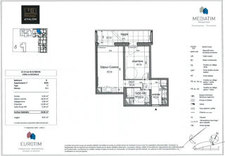  Appartement à vendre 2 pièces 44 m²